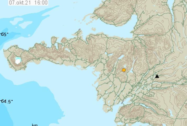 Upptök skjálftans voru í eldstöðvakerfi Ljósufjalla.