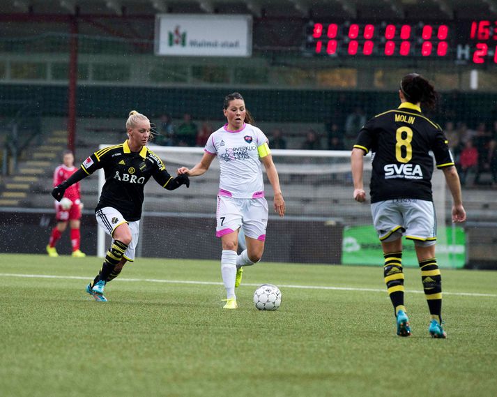 Sara Björk skoraði þriðja mark Rosengård í dag.