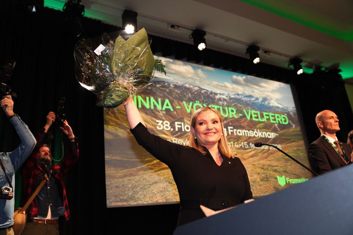 Lilja Alfreðsdóttir eftir að úrslitin voru ljós.
