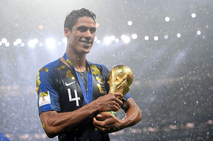 Raphael Varane varð heimsmeistari með Frökkum árið 2018.