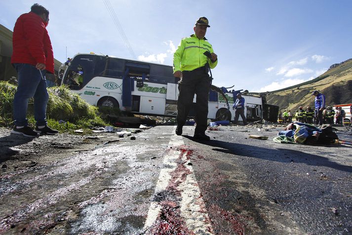 Hraðbrautin þar sem slysið átti sér stað