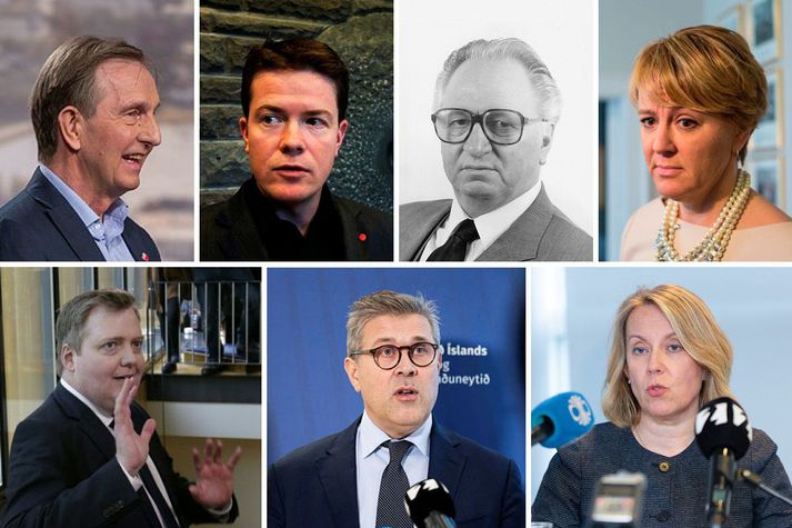 Guðmundur Árni Stefánsson, Björgvin G. Sigurðsson, Albert Guðmundsson, Hanna Birna Kristjánsdóttir, Sigmundur Davíð Gunnlaugsson, Bjarni Benediktsson og Sigríður Á. Andersen hafa öll sagt af sér ráðherraembætti.