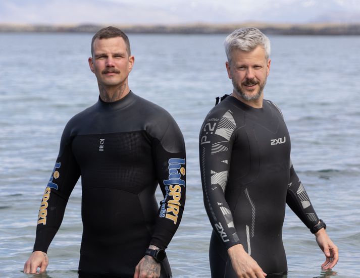 Aron Þór Leifsson og Jóhann Guðmundsson synda Eyjasundið til minningar um Bríeti Irmu