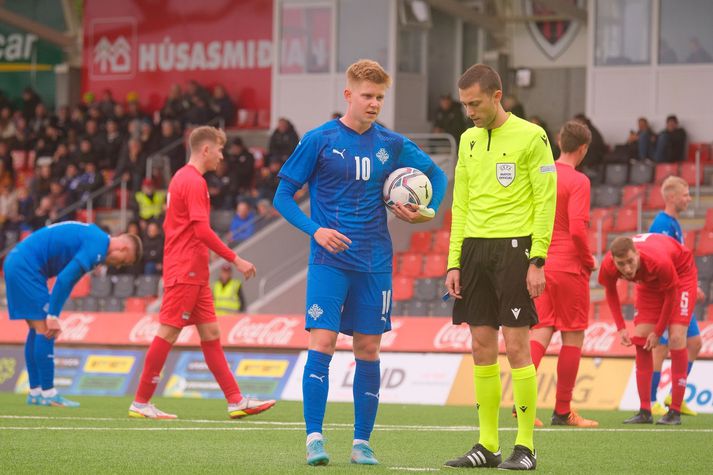 Kristian Nökkvi skoraði tvö mörk í dag, þar á meðal eitt úr vítaspyrnu.