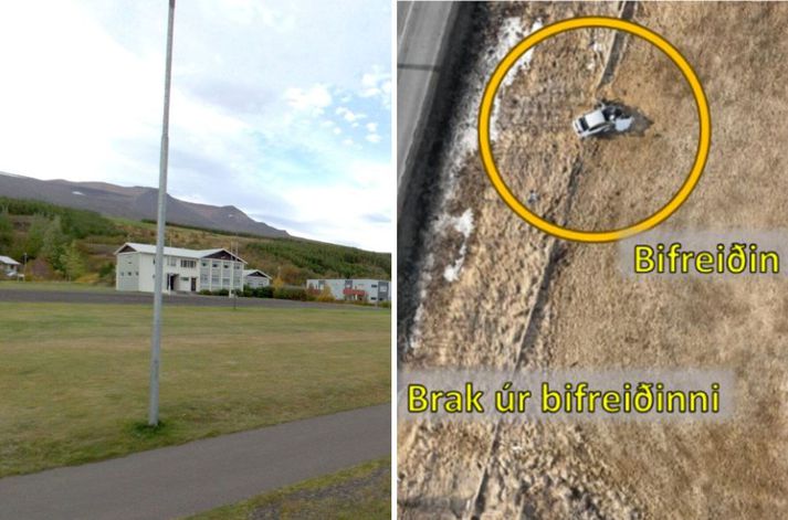 Slysið átti sér stað skammt frá Hrafnagili í Eyjafjarðarsveit.