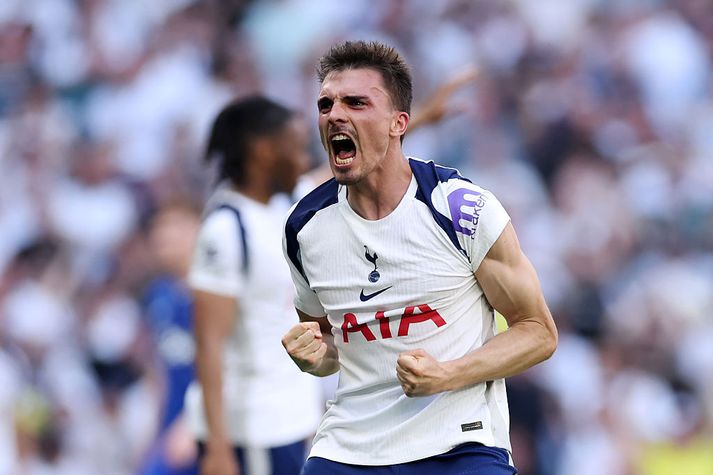Joao Palhinha skoraði óhemju dýrmætt mark fyrir Tottenham í dag og kom liðinu í 1-0 gegn Everton.