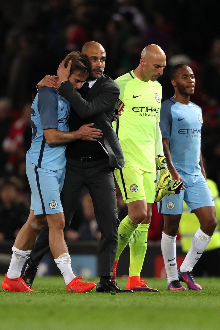 Pep Guardiola eftir leikinn í gær.