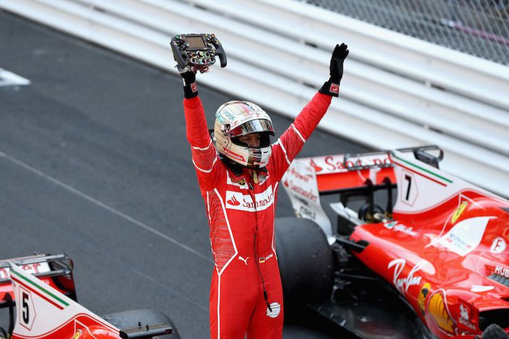 Sebastian Vettel var afar ánægður með stigin 25.