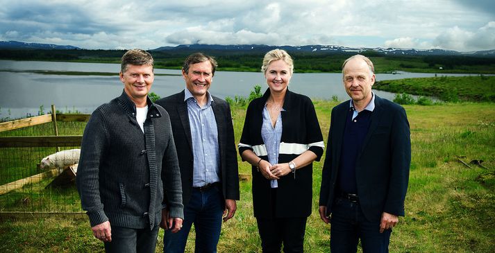 Steinþór Skúlason, forstjóri SS, Grímur Sæmundsen, formaður SAF, Helga Árnadóttir,framkvæmdastjóri SAF og Sævar Skaptason, framkvæmdastjóri Ferðaþjónustu bænda hjá sveitahótelinu Kríunesi við Elliðavatn.