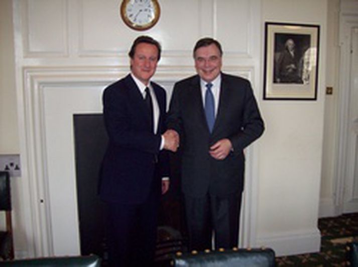 Vel fór á með þeim David Cameron og Geir H. Haarde í Lundúnum í dag.