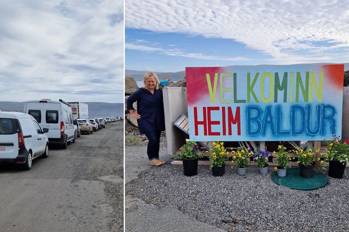 Arndís Hrefna Einarsdóttir er aðal sprautan í hópnum sem fagnaði heimkomu Baldurs í gær, föstudaginn 24. júlí.
