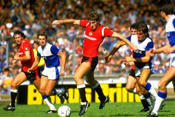 Norman Whiteside í leik með Manchester United á Wembley.