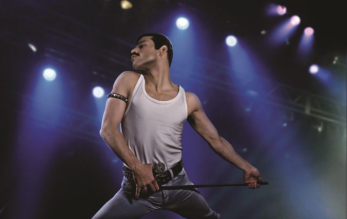 Rami Malek í hlutverki Freddie Mercury.