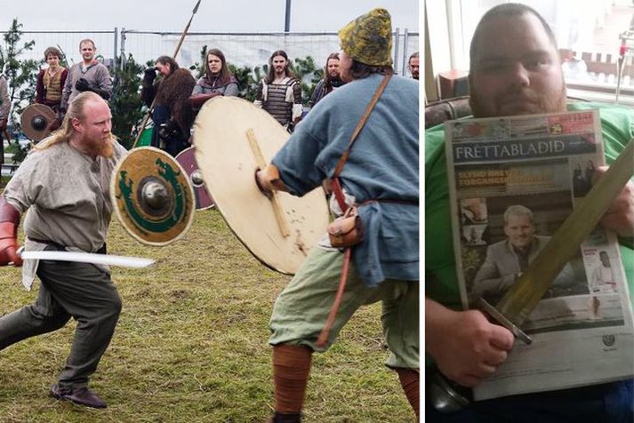 Benedikt mun næst nota sverðið þegar æfingar hjá víkingahópnum Rimmugýgi hefjast á ný.