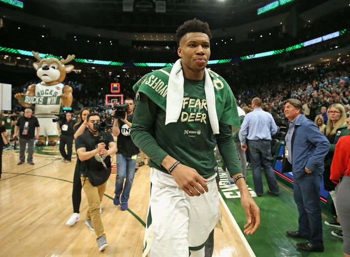 Giannis Antetokounmpo skoraði 20 stig.