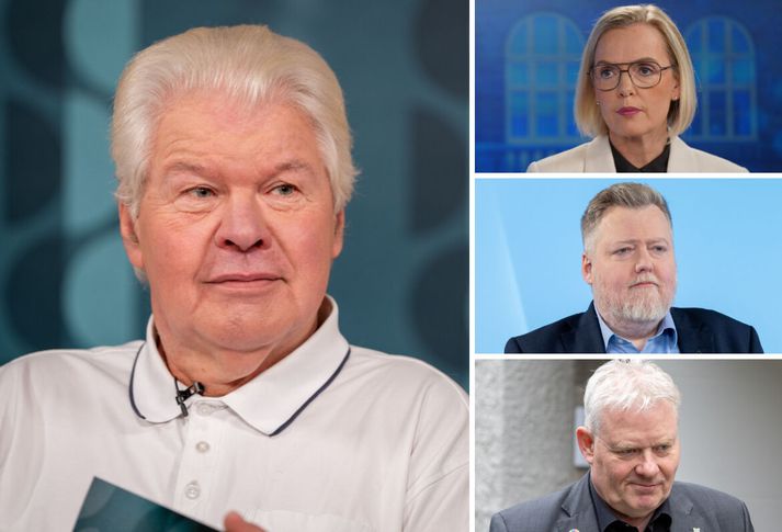 Ólafur Þ. Harðarson og formenn stjórnarandstöðuflokkanna.