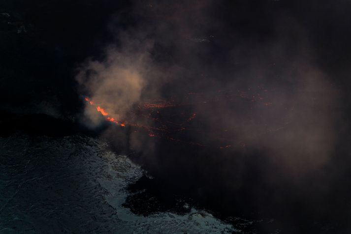 Frá gosstöðvunum við Sundhnúksgíga