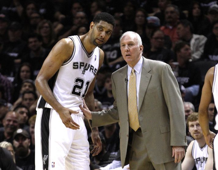 Popovich með Tim Duncan.