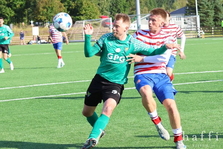 Elfar Árni Aðalsteinsson lagði upp ótrúlegt mark fyrir Völsung í dag.