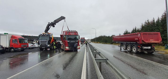 Frá vettvangi um klukkan 13:45 í dag.