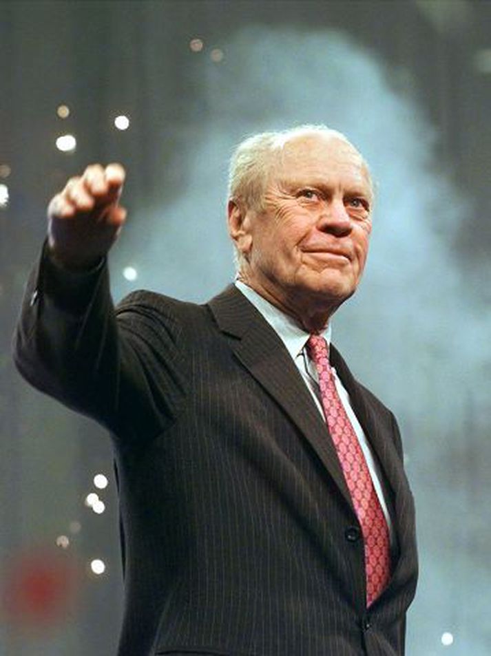 Gerald Ford leynilegt viðtal var tekið við forsetann.