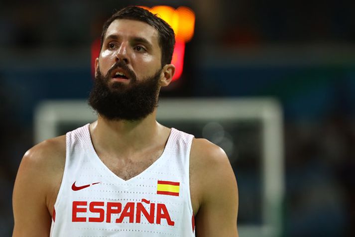 Nikola Mirotic var stigahæstur í spænska liðinu með 23 stig.