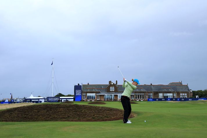 Amy Olson lék ágætis golf í dag.