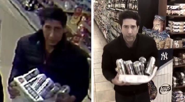 Hinn grunaði glæpamaður er sá til vinstri, en David Schwimmer er sá til hægri.