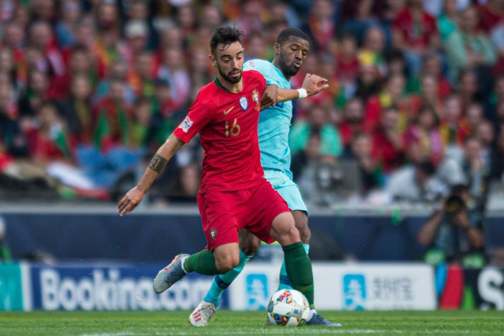 Bruno Fernandes vann Þjóðadeild UEFA með Portúgal í byrjun sumars