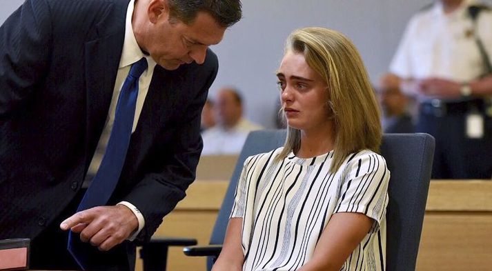 Michelle Carter í réttarsal í gær.