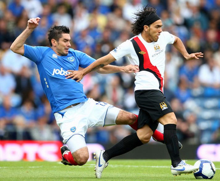 Carlos Tevez á ferðinni í dag.