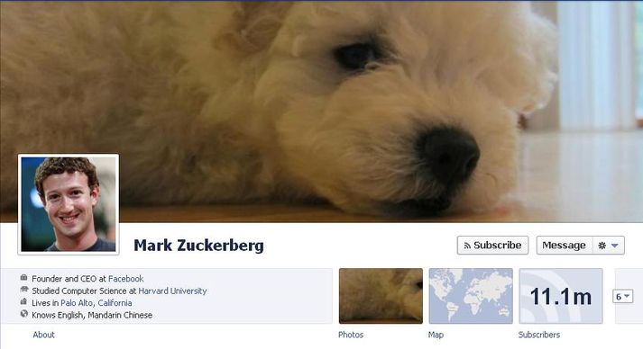 Prófíll Mark Zuckerberg, stofnanda og stjórnarformanns Facebook.