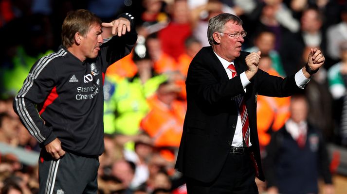 Sir Alex Ferguson, stjóri Manchester United og Kenny Dalglish, stjóri Liverpool.