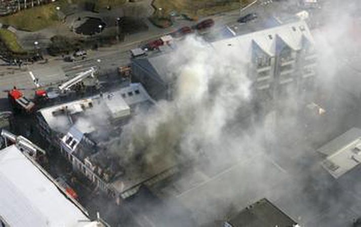 Reykur yfir miðbænum