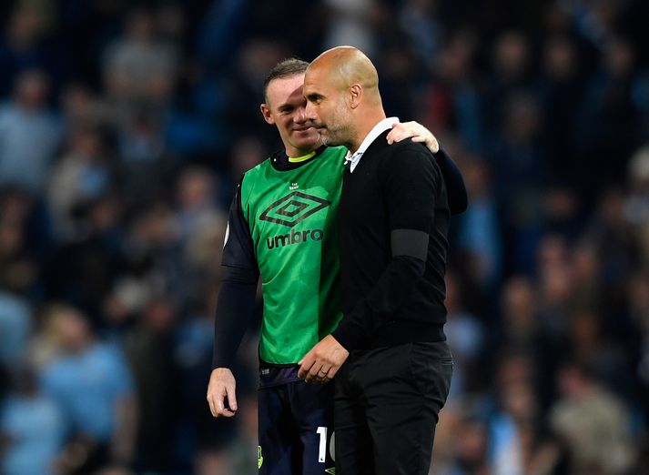 Wayne Rooney og Pep Guardiola á góðri stundu.