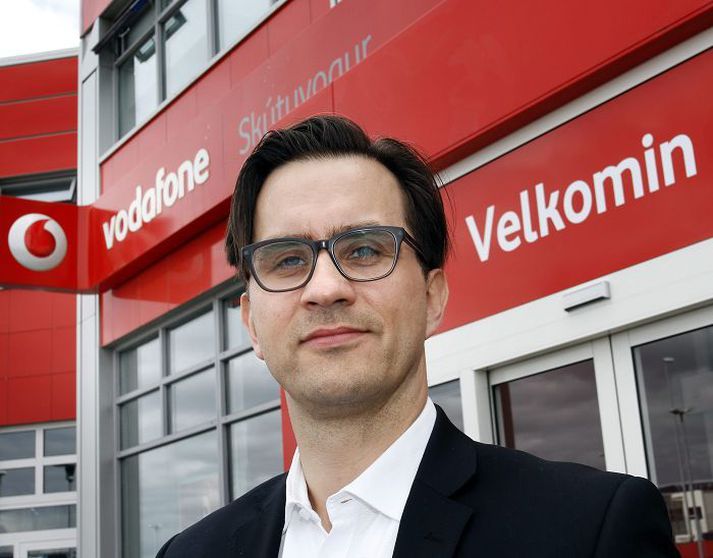 Stefán Sigurðsson, forstjóri Vodafone, kynnti uppgjörið í morgun.