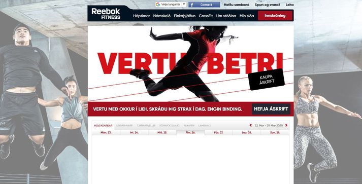 Á forsíðu vefs Reebok Fitness er talað um að ekki sé nein binding, en sú er ekki upplifun skjólstæðings Neytendasamtakanna sem vildi segja upp áskrift sinni. Það er ekki lengur hægt á netinu.