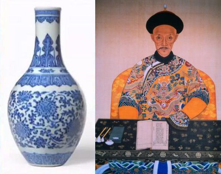 Vasinn var búinn til árið 1730 fyrir Qianlong keisara.