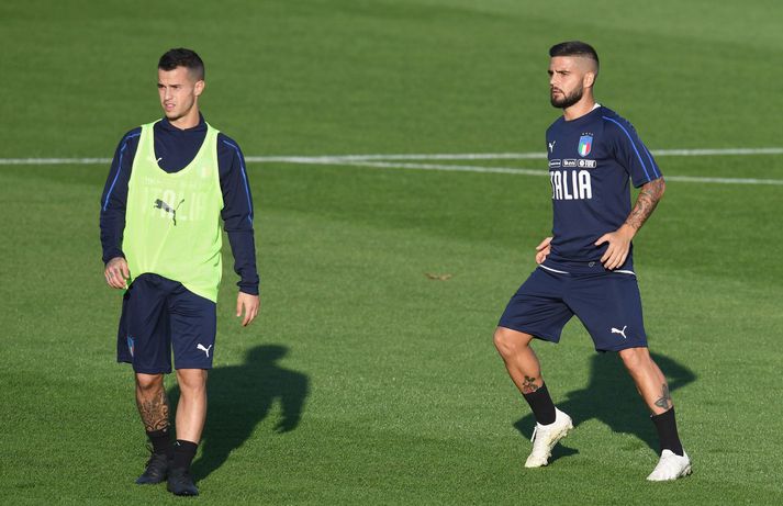 Sebastian Giovinco og Lorenzo Insigne á æfingu ítalska landsliðsins.