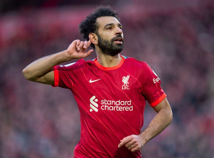 Mohamed Salah, leikmaður Liverpool, fagnar einu af 23 mörkum sínum á síðasta tímabili.