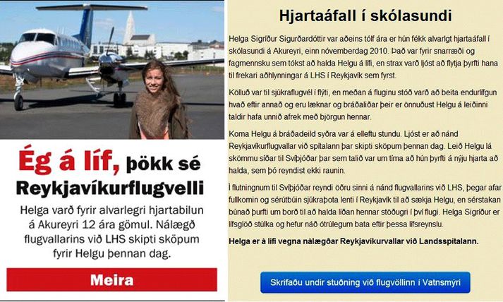 Auglýsingaherferð samtakanna Hjartað í Vatnsmýrinni