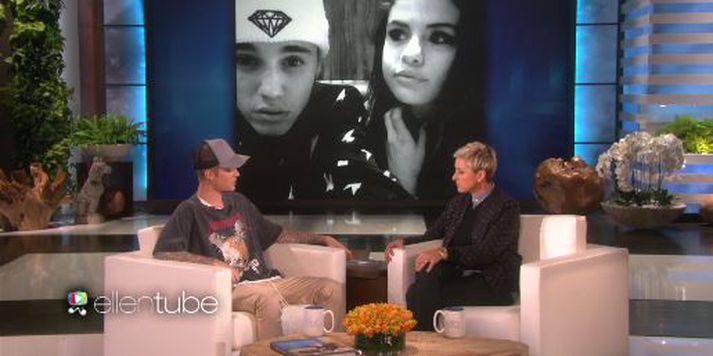 Justin Bieber var í þætti Ellen á dögunum.
