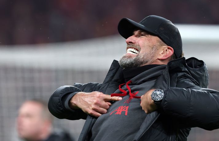 Klopp fagnar þessum einstaka áfanga.