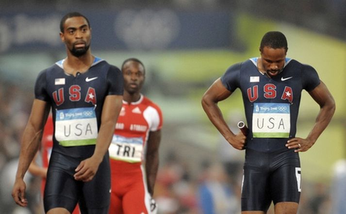 Tyson Gay og Darvis Patton í dag.