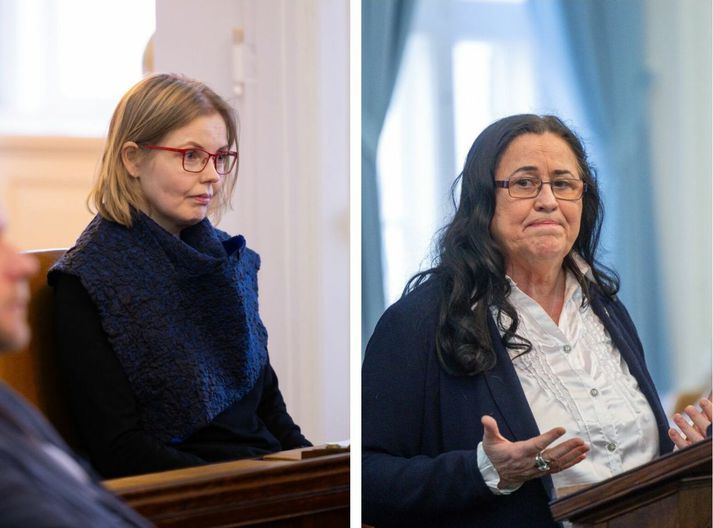 Steinunn Þóra Árnadóttir og Inga Sæland eru ekki alveg sammála um hvernig eigi að líta á nýjar breytingatillögur frá Flokki fólksins sem komu fram í velferðarnefnd í kvöld.