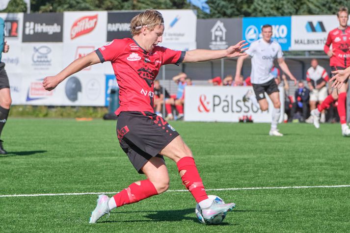 Þórður Gunnar Hafþórsson í leik með Aftureldingu í Bestu deildinni í sumar.