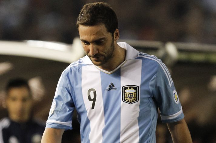 Gonzalo Higuain í leik með argentínska landsliðinu.
