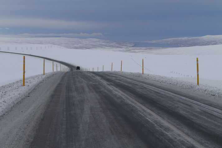 Þjóðvegur 1. Myndin er ekki tekin við Hvalnesskriður.