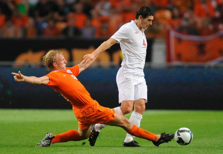Dirk Kuyt og Gareth Barry mætast næst í búningum félagsliða sinna.