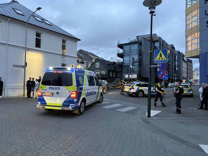 Mynd af vettvangi í gærkvöldi.